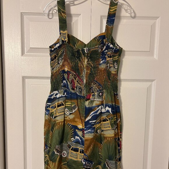 Vintage DIAMOND HEAD Sportswear Sz M Woodie Surf Cars Sleeveless Hawaiian Dress - Picture 7 of 12